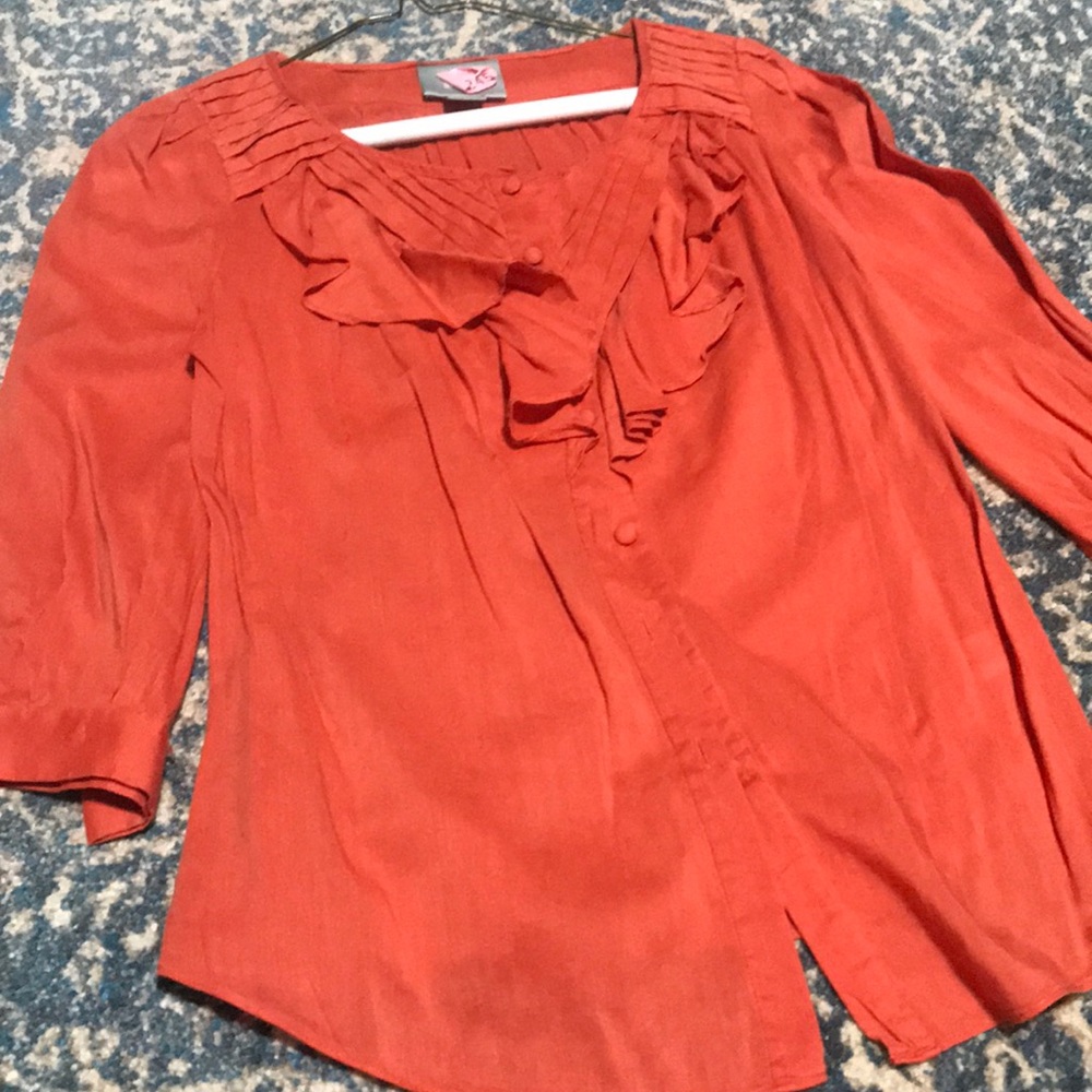 Anthropologie Maeve 2 Burnt Orange Top